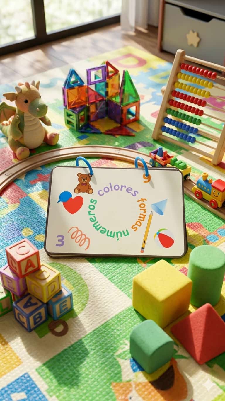 Cahier multi-activités scratch anglais colors shapes numbers apprentissage sensoriel Montessori tri formes couleurs